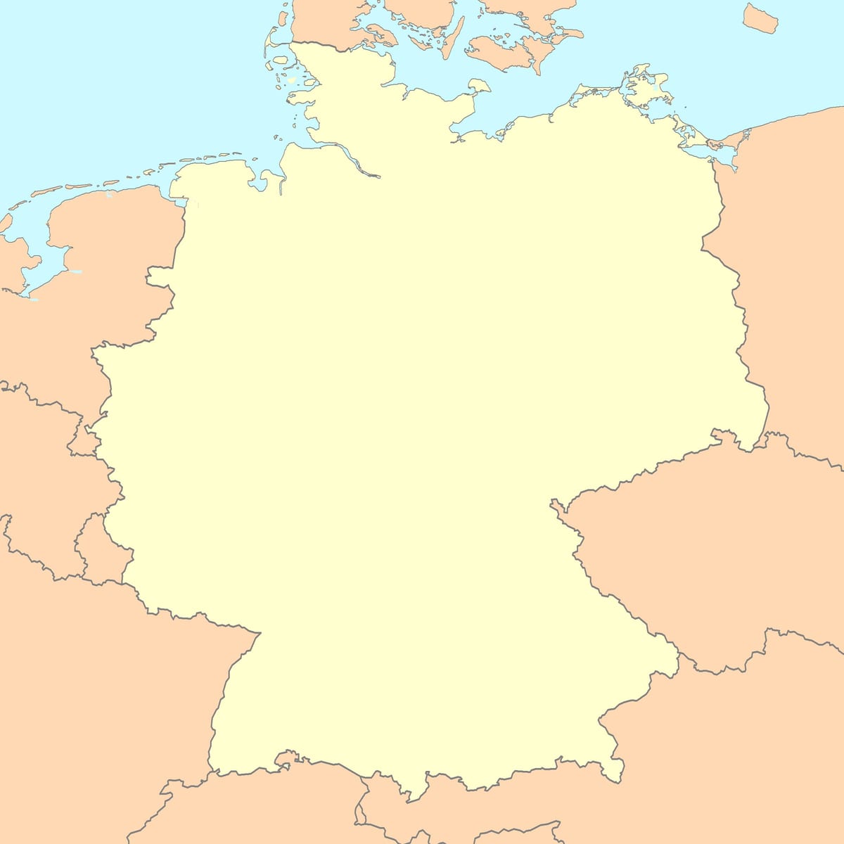 kaart van Duitsland leeg