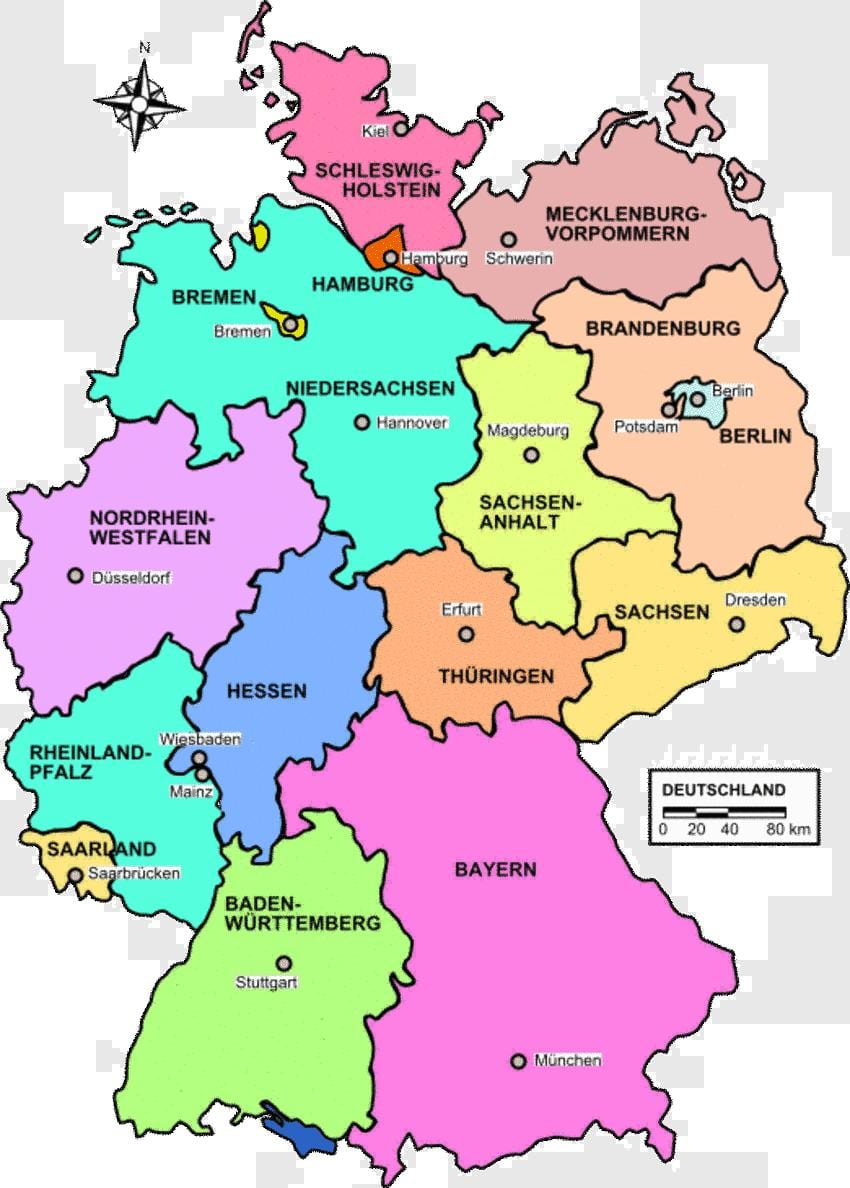 kaart van Duitsland
