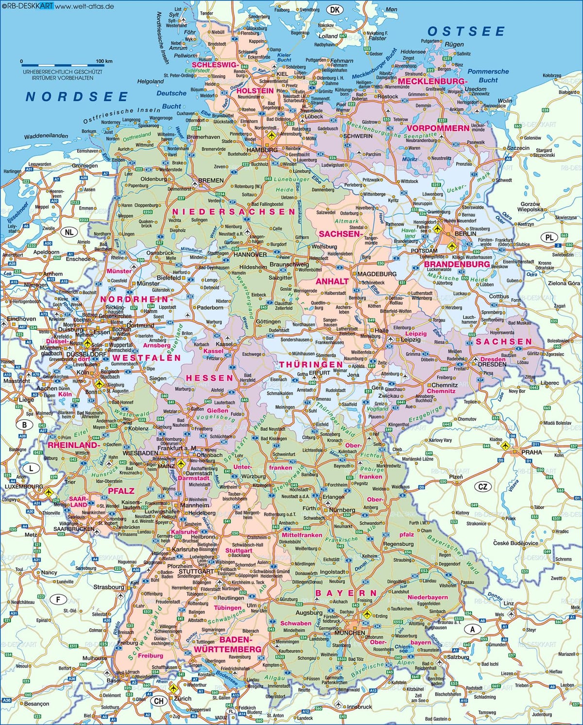 laat me een kaart van Duitsland