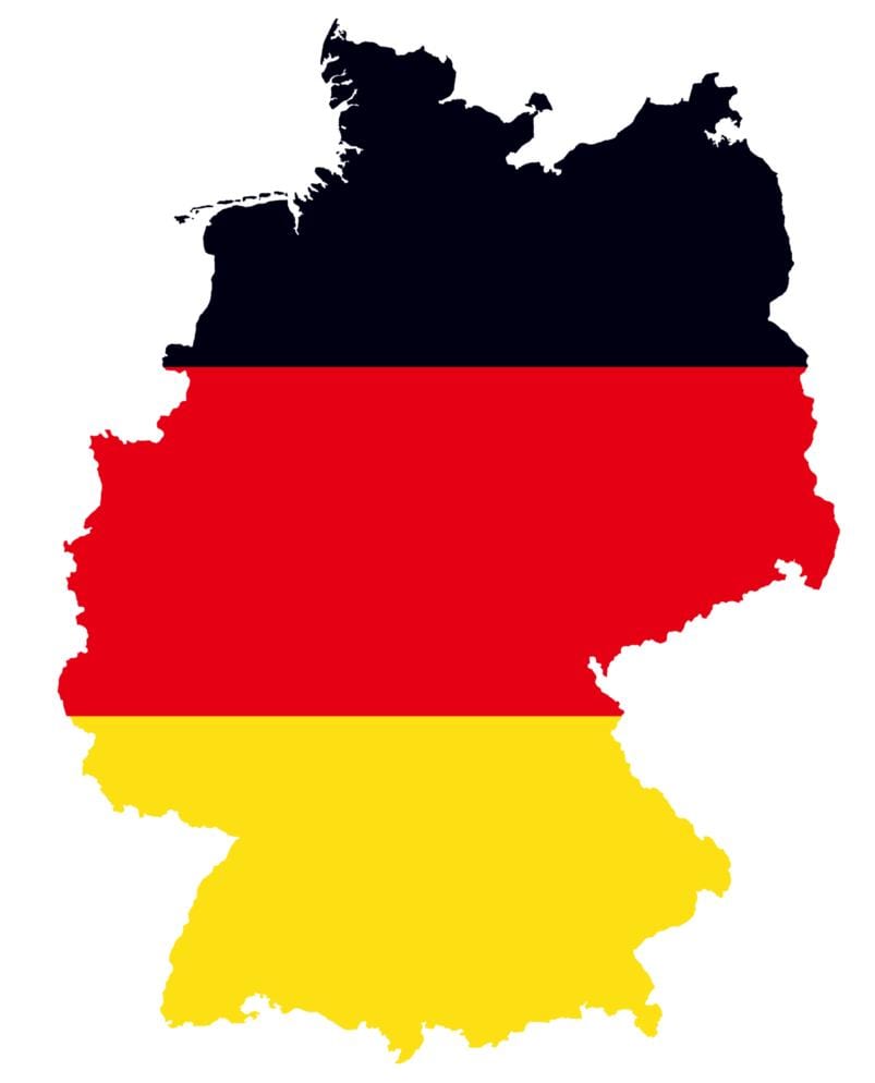 kaart van de vlag van Duitsland