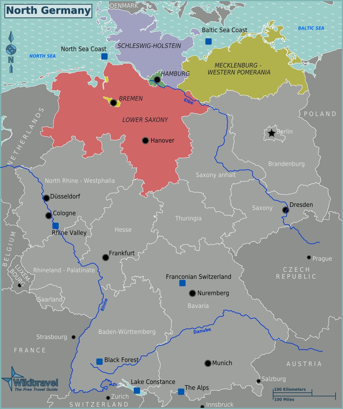 kaart van Duitsland kust