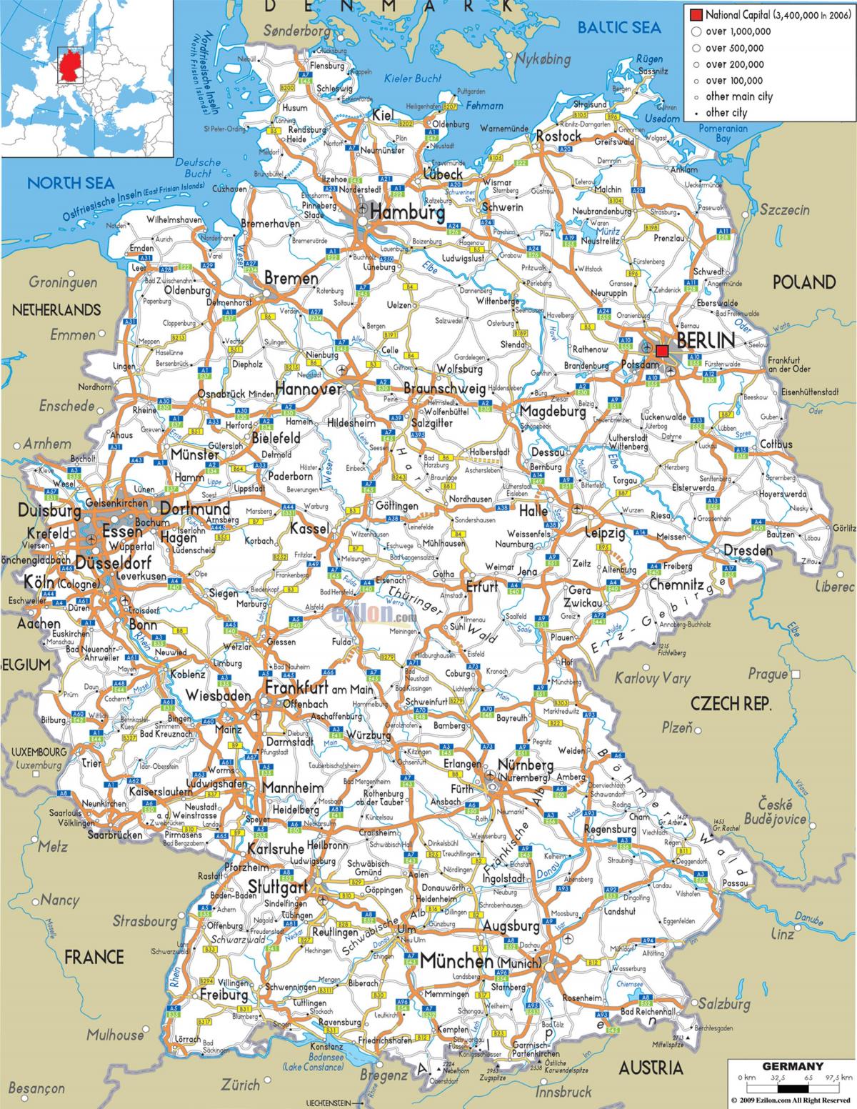 kaart van Duitsland vervoer