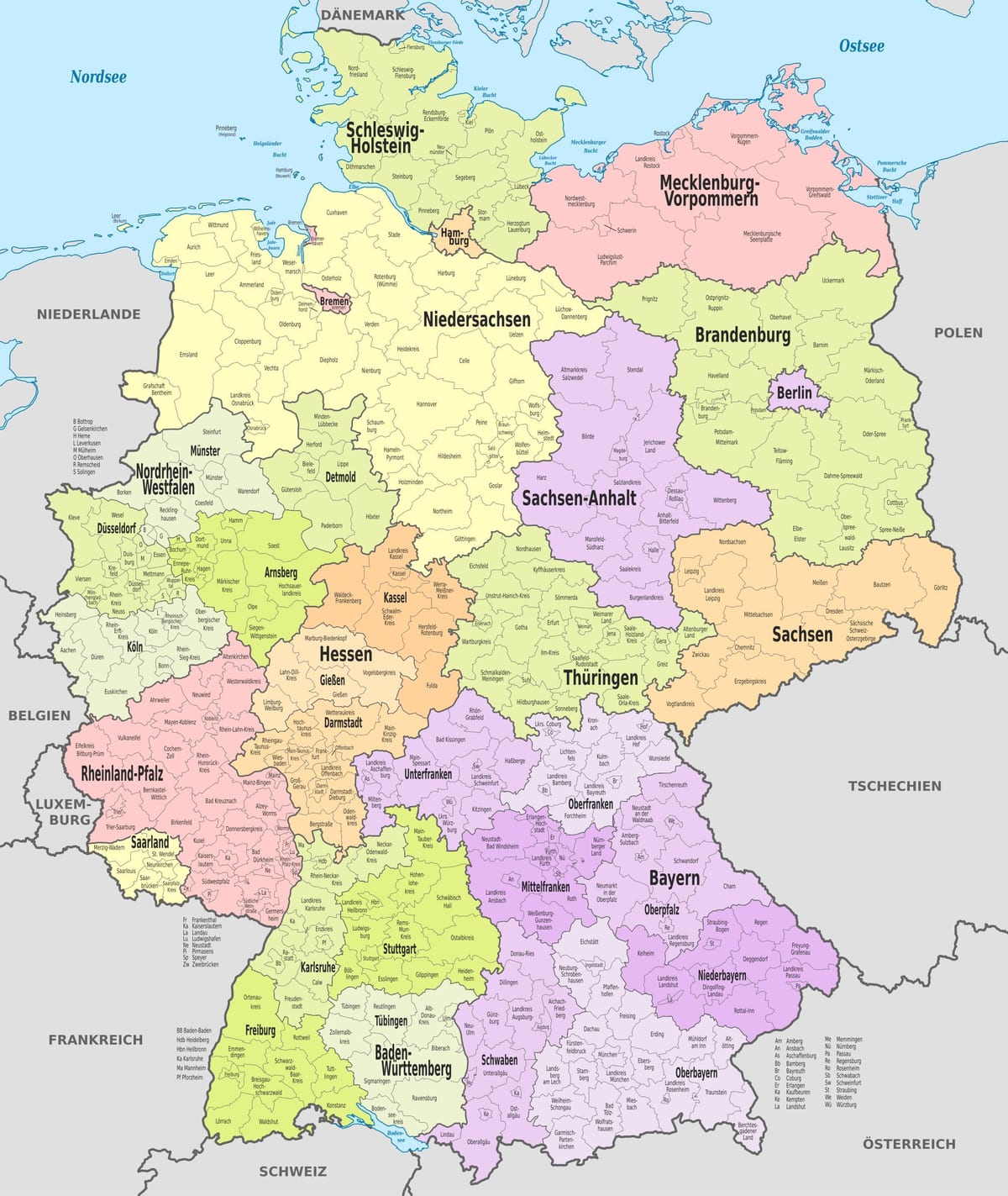 kaart van Duitsland wijk