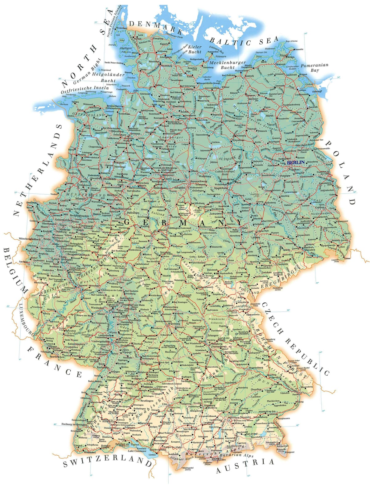 label kaart van Duitsland