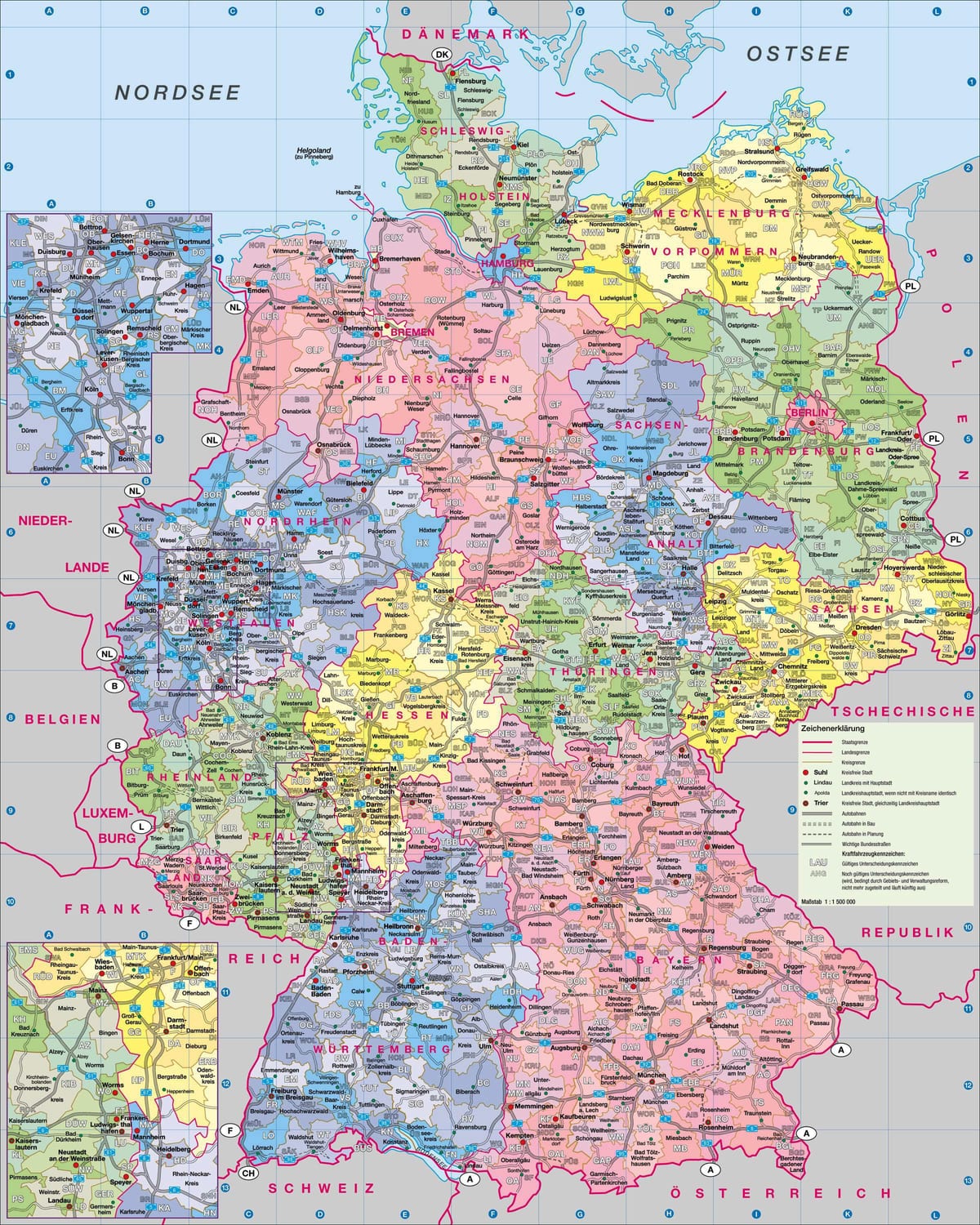 kaart van Duitsland groot