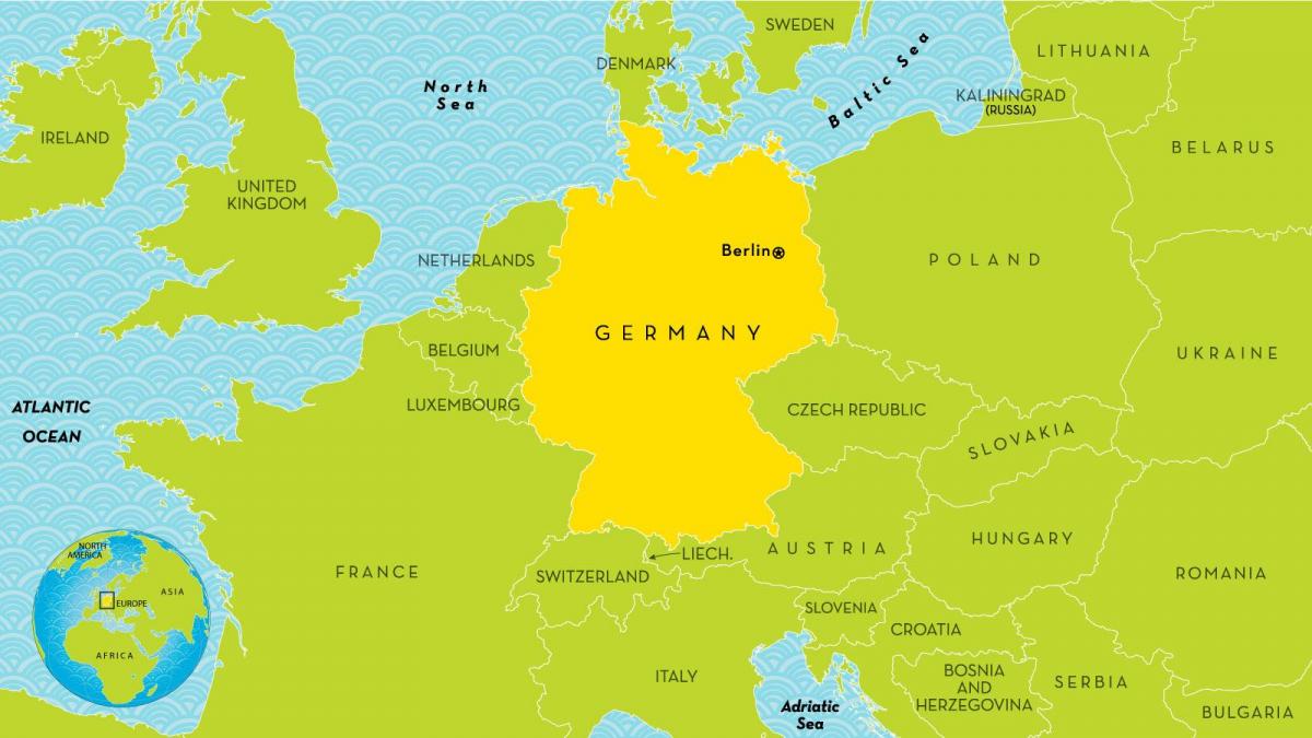 Duitsland en de omliggende landen kaart