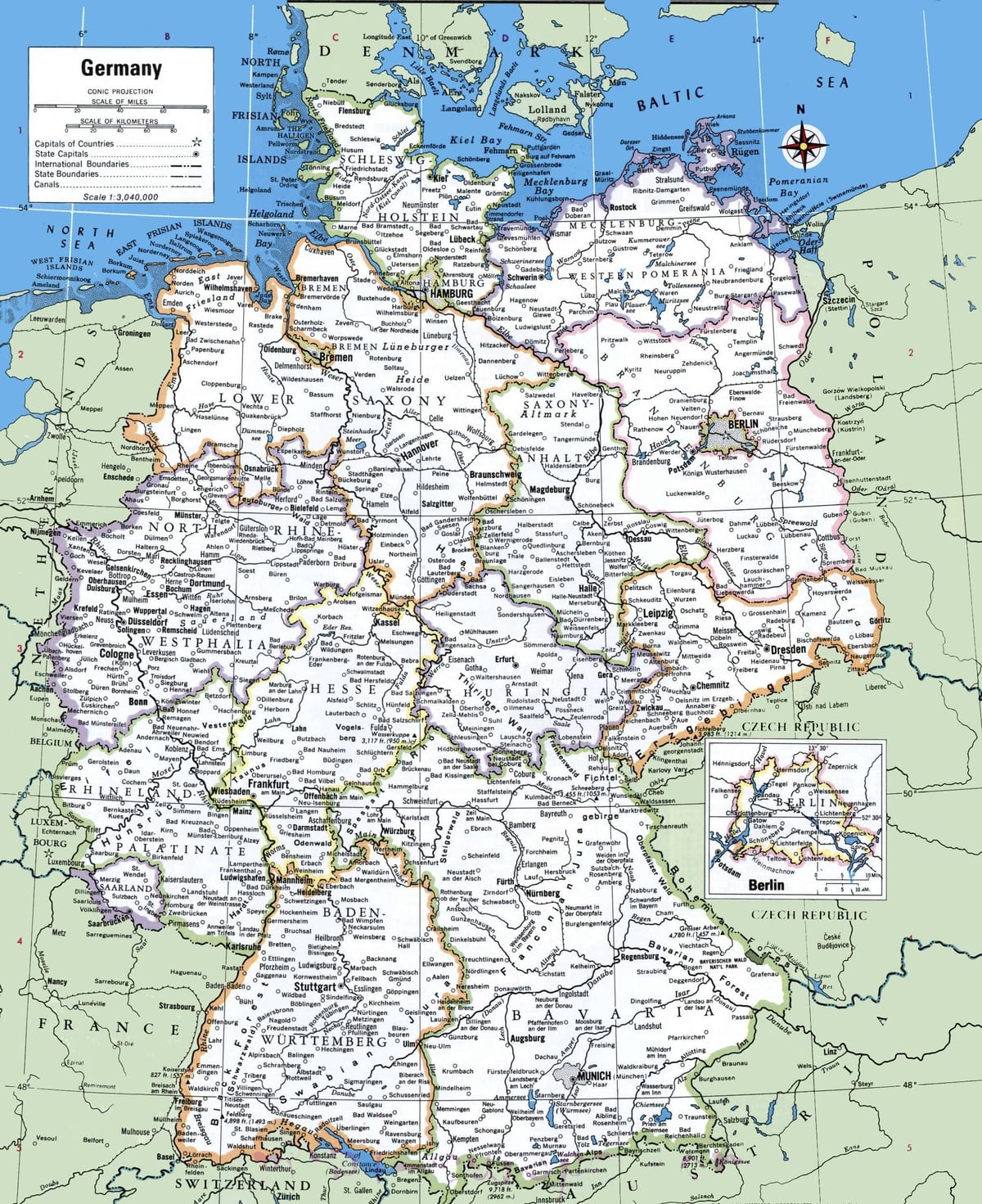 Duitsland belangrijkste steden kaart