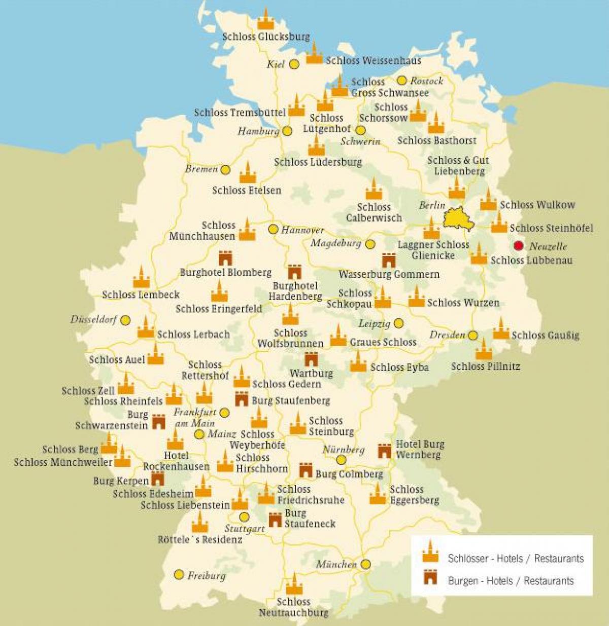 kaart van Duitsland kastelen
