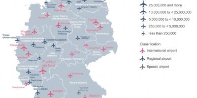 Kaart van Duitsland tonen luchthavens