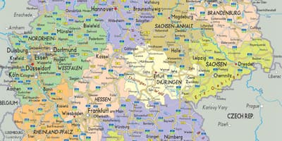 Kaart steden in Duitsland