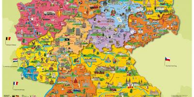 Toeristische kaart van Duitsland met de steden