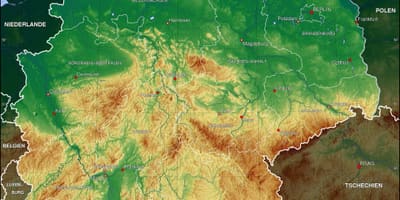 Kaart van Duitsland fysieke
