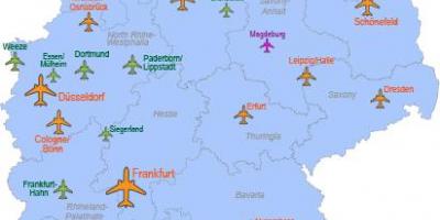 De grote luchthavens in Duitsland kaart bekijken