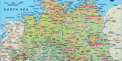 Kaart van noord-Duitsland