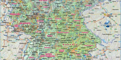 Kaart van zuid-Duitsland